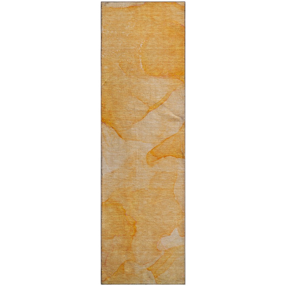 Premium Machine Washable Mayfield  Orange 2'3" x 7'6" Runner Rug. Picture 1