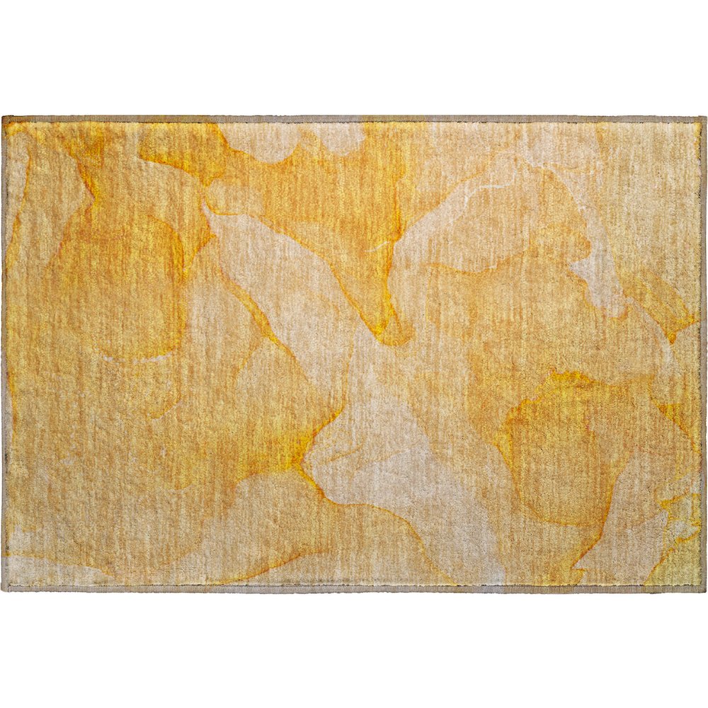 Premium Machine Washable Mayfield  Orange 1'8" x 2'6" Rug. Picture 1