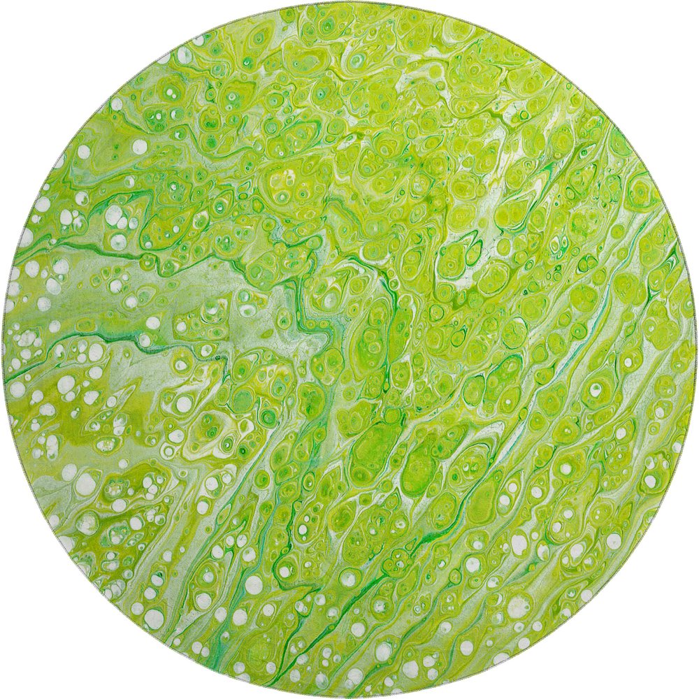 Premium Machine Washable Mayfield  Clover 8' x 8' Round Rug. Picture 1