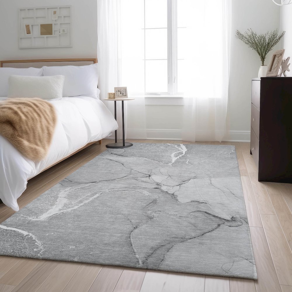 Premium Machine Washable Mayfield  Gray 2'6" x 3'10" Rug. Picture 5