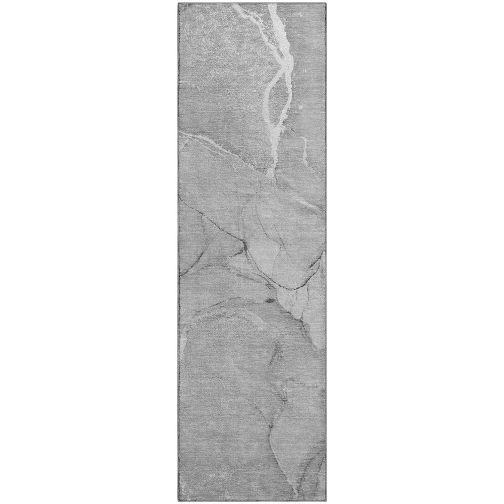 Premium Machine Washable Mayfield  Gray 2'3" x 7'6" Runner Rug. Picture 1