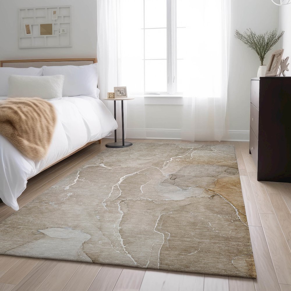 Premium Machine Washable Mayfield  Beige 2'6" x 3'10" Rug. Picture 5