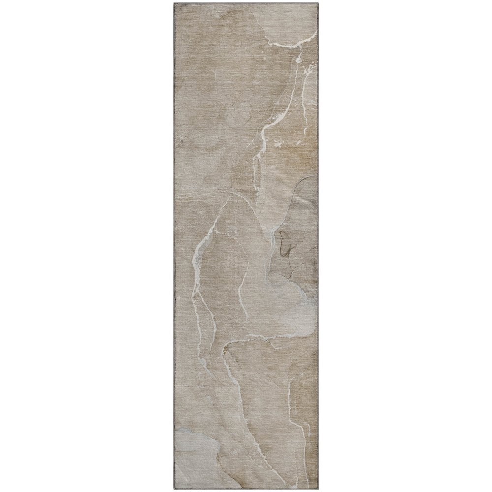 Premium Machine Washable Mayfield  Beige 2'3" x 7'6" Runner Rug. Picture 1