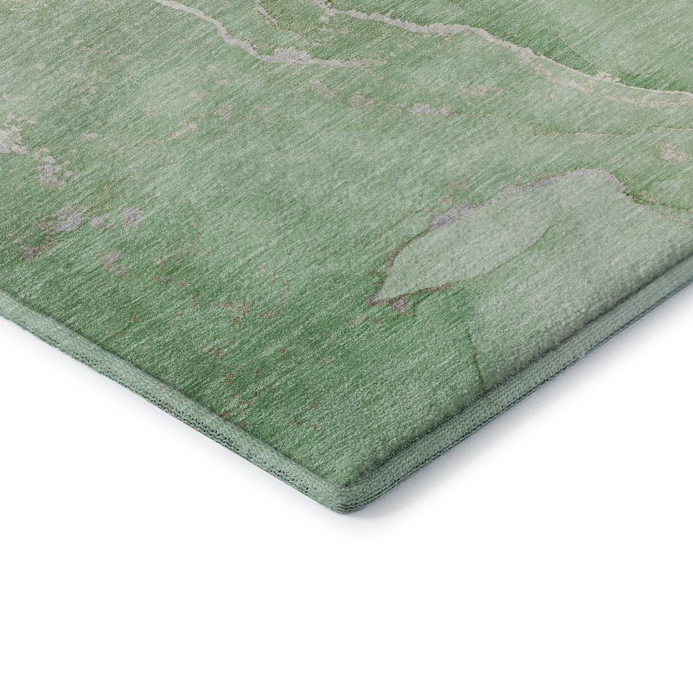 Premium Machine Washable Mayfield  Green 1'8" x 2'6" Rug. Picture 3