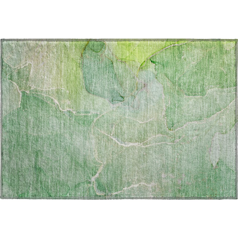 Premium Machine Washable Mayfield  Green 1'8" x 2'6" Rug. Picture 1