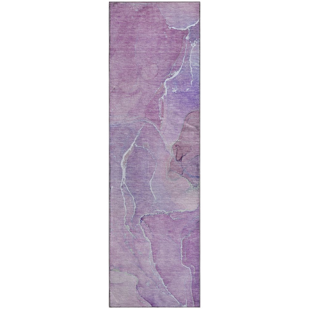 Premium Machine Washable Mayfield  Purple 2'3" x 7'6" Runner Rug. Picture 1