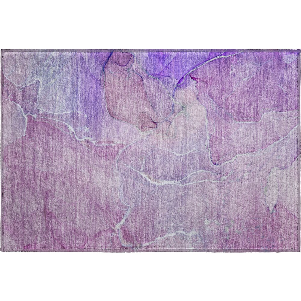 Premium Machine Washable Mayfield  Purple 1'8" x 2'6" Rug. Picture 1