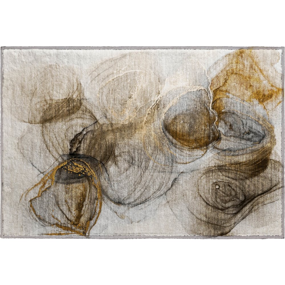 Premium Machine Washable Mayfield  Brown 1'8" x 2'6" Rug. Picture 1
