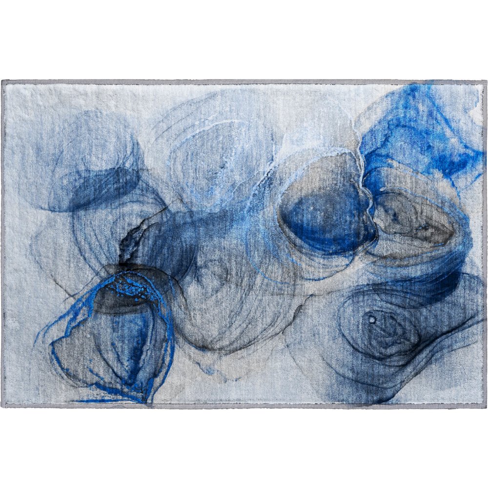 Premium Machine Washable Mayfield  Navy 1'8" x 2'6" Rug. Picture 1