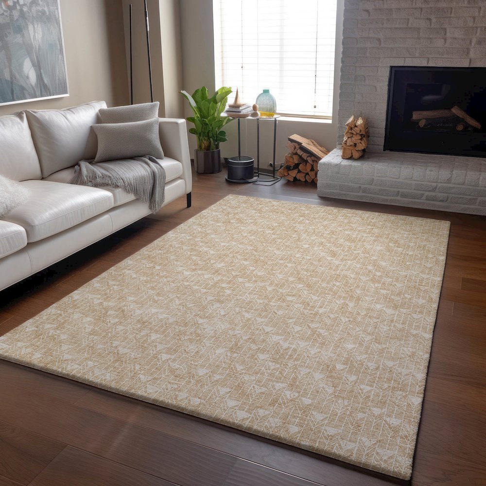 Premium Machine Washable Mayfield  Beige 2'6" x 3'10" Rug. Picture 6