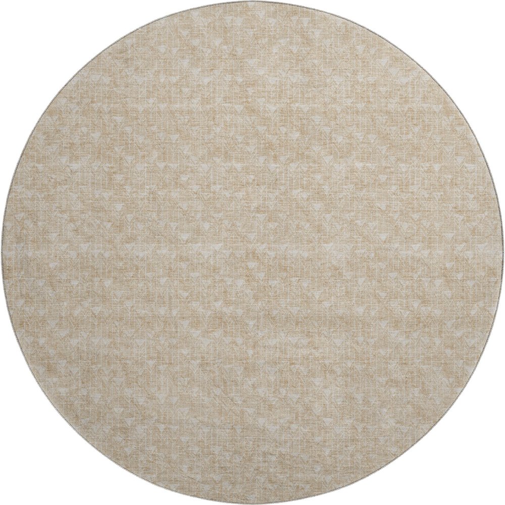 Premium Machine Washable Mayfield  Beige 8' x 8' Round Rug. Picture 1