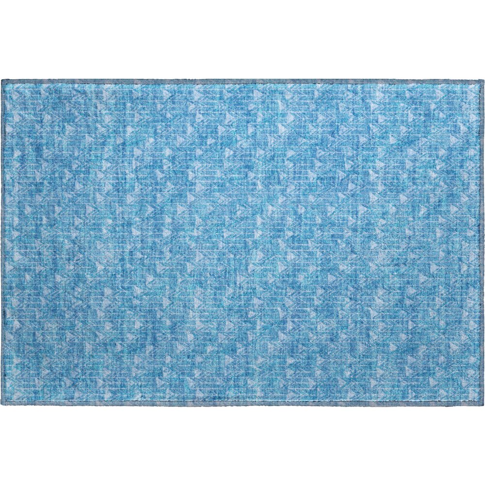 Premium Machine Washable Mayfield  Blue 1'8" x 2'6" Rug. Picture 1