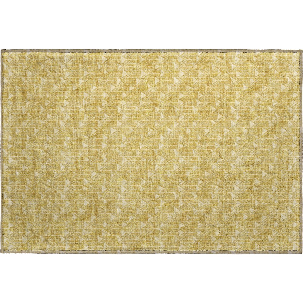 Premium Machine Washable Mayfield  Gold 1'8" x 2'6" Rug. Picture 1