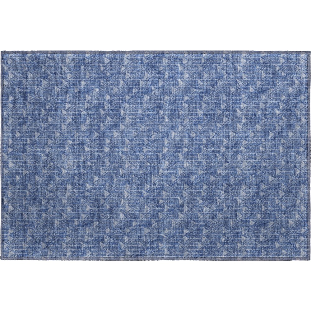 Premium Machine Washable Mayfield  Navy 1'8" x 2'6" Rug. Picture 1