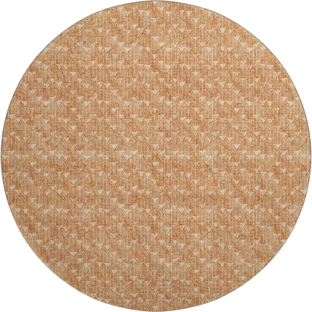 Premium Machine Washable Mayfield  Salmon 8' x 8' Round Rug. Picture 1