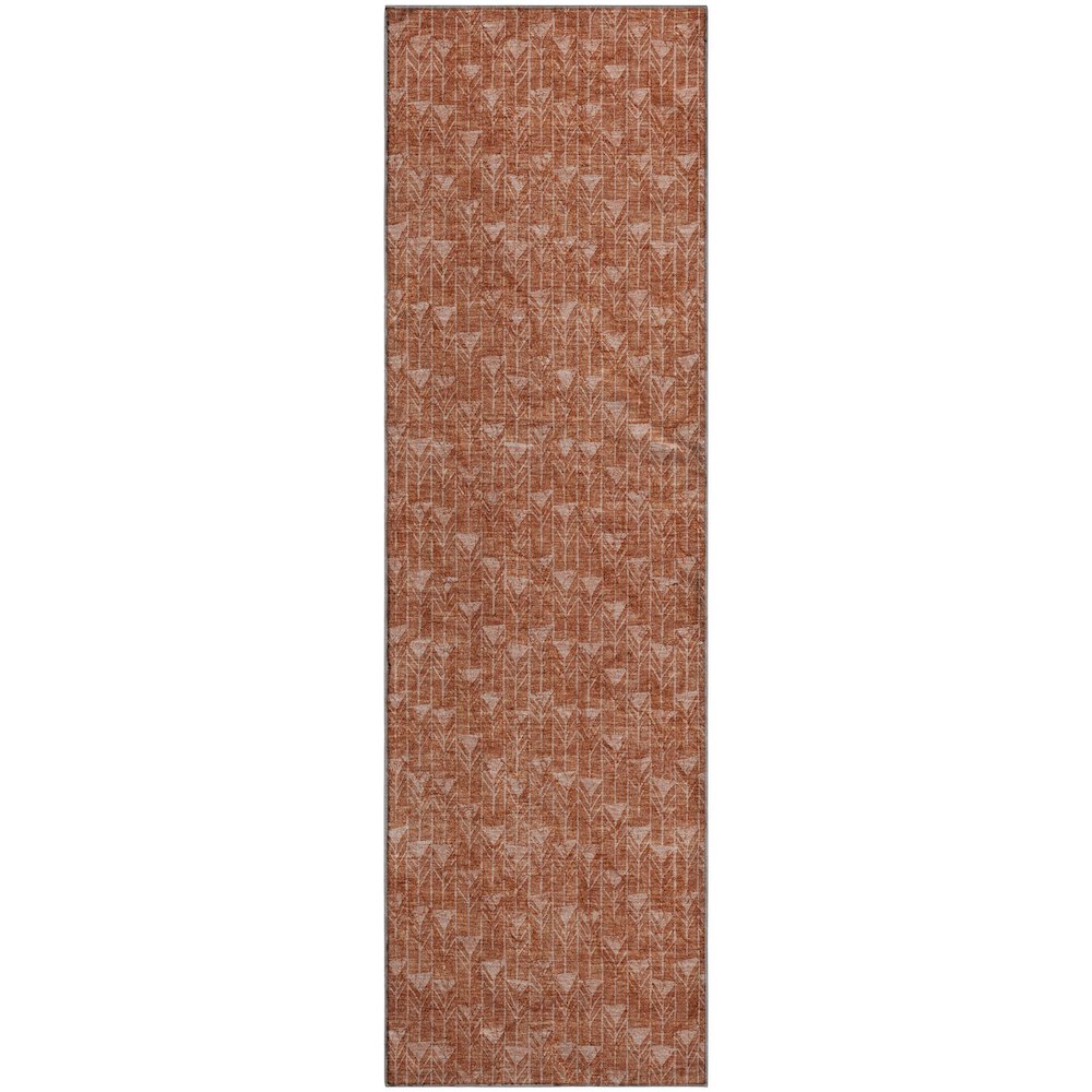 Premium Machine Washable Mayfield  Terracotta 2'3" x 7'6" Runner Rug. Picture 1