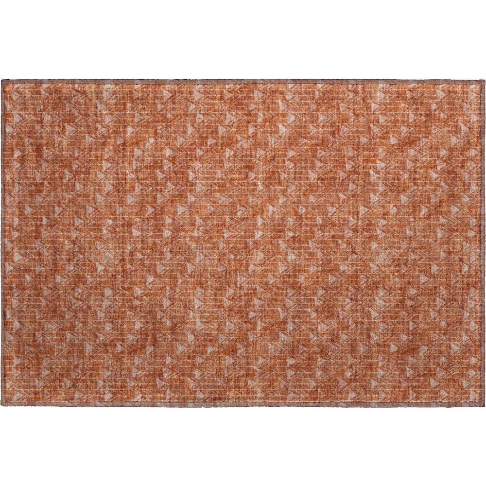 Premium Machine Washable Mayfield  Terracotta 1'8" x 2'6" Rug. Picture 1