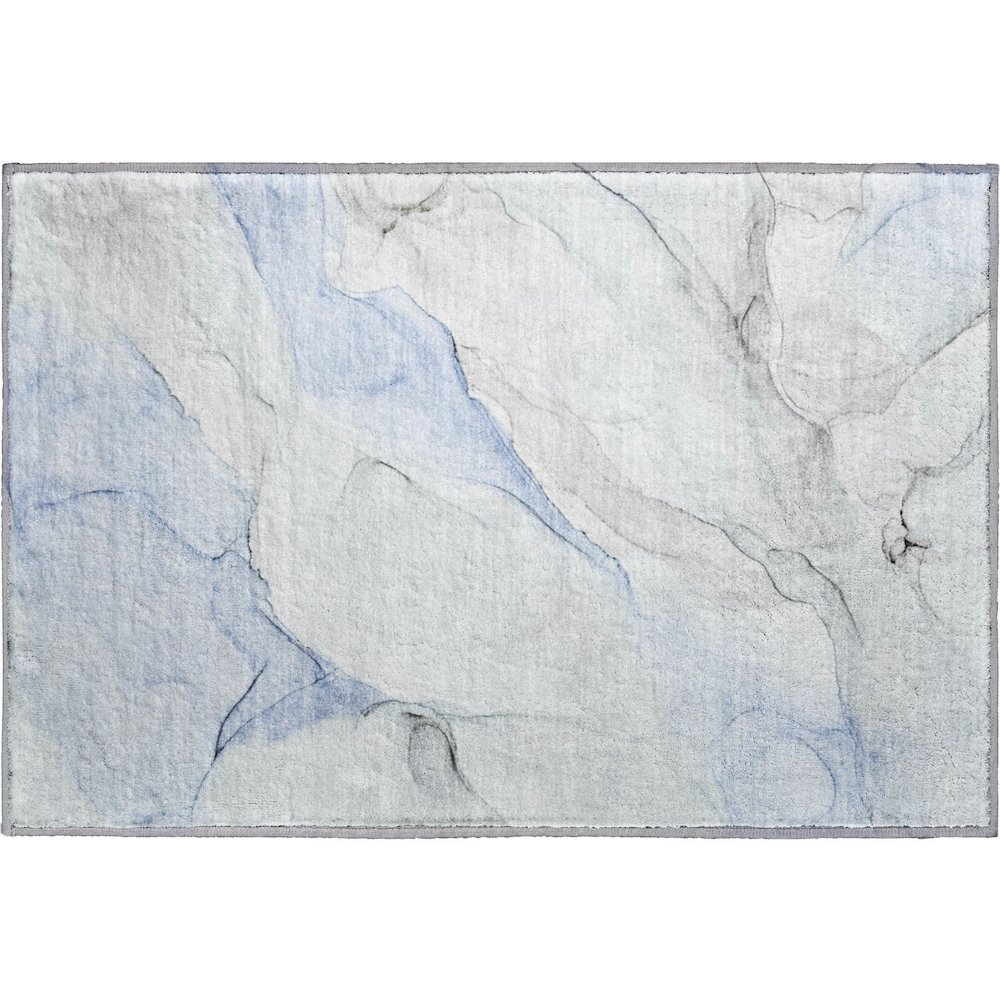 Premium Machine Washable Mayfield  Blue 1'8" x 2'6" Rug. Picture 1