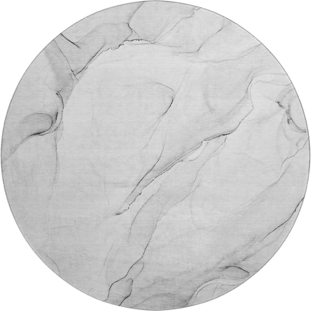 Premium Machine Washable Mayfield  Gray 8' x 8' Round Rug. Picture 1