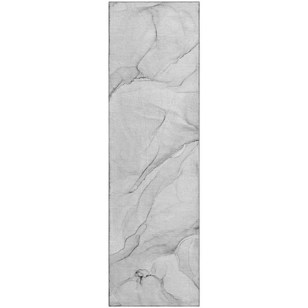 Premium Machine Washable Mayfield  Gray 2'3" x 7'6" Runner Rug. Picture 1