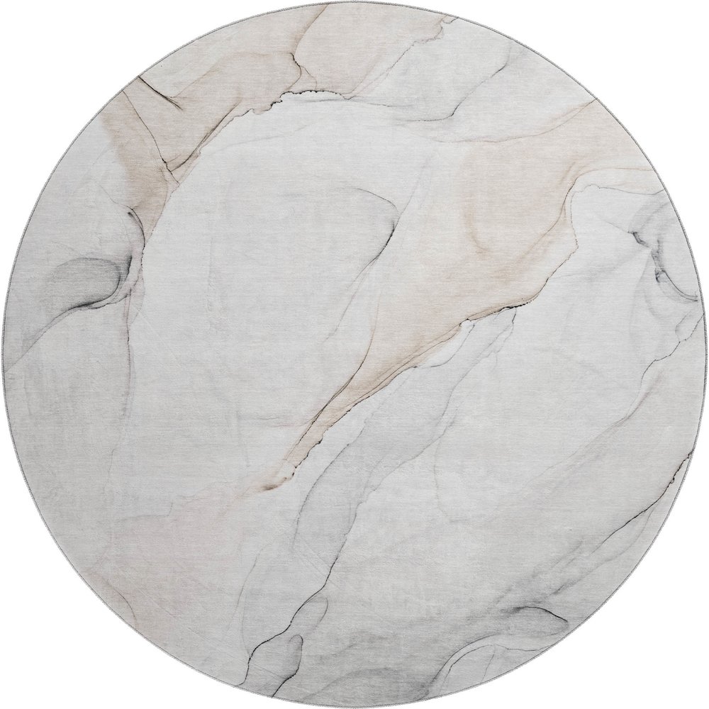Premium Machine Washable Mayfield  Ivory 8' x 8' Round Rug. Picture 1