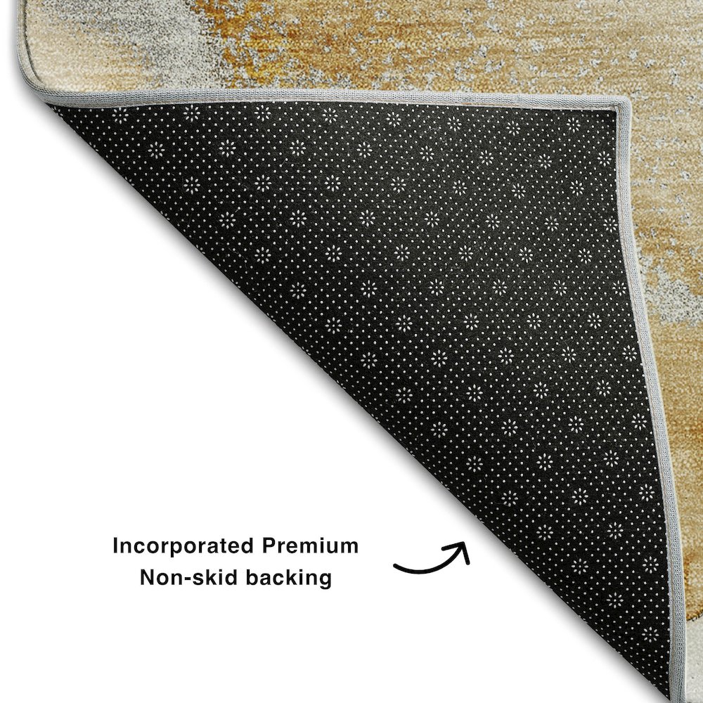 Premium Machine Washable Mayfield  Brown 1'8" x 2'6" Rug. Picture 2