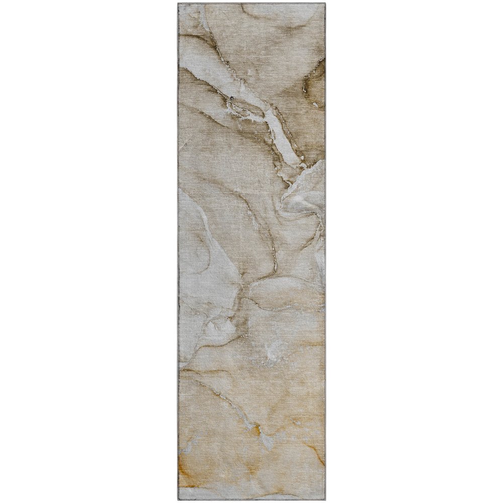 Premium Machine Washable Mayfield  Brown 2'3" x 7'6" Runner Rug. Picture 1