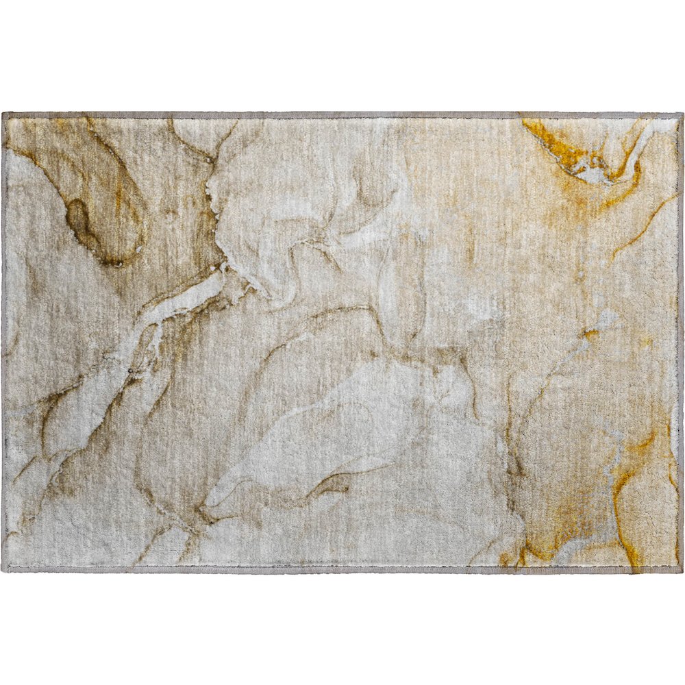 Premium Machine Washable Mayfield  Brown 1'8" x 2'6" Rug. Picture 1