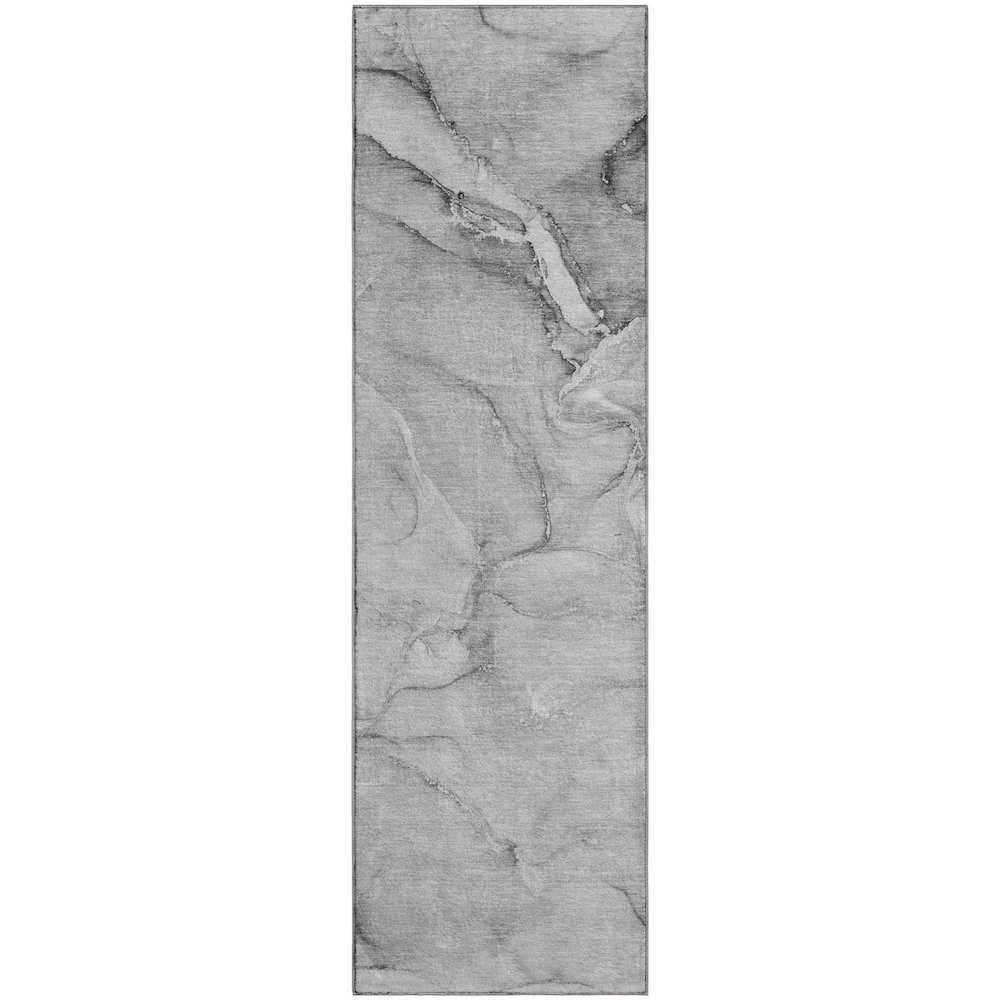 Premium Machine Washable Mayfield  Gray 2'3" x 7'6" Runner Rug. Picture 1