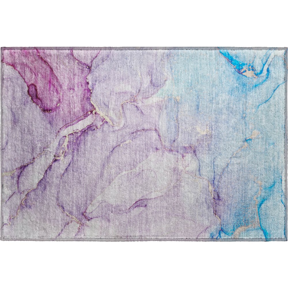Premium Machine Washable Mayfield  Purple 1'8" x 2'6" Rug. Picture 1
