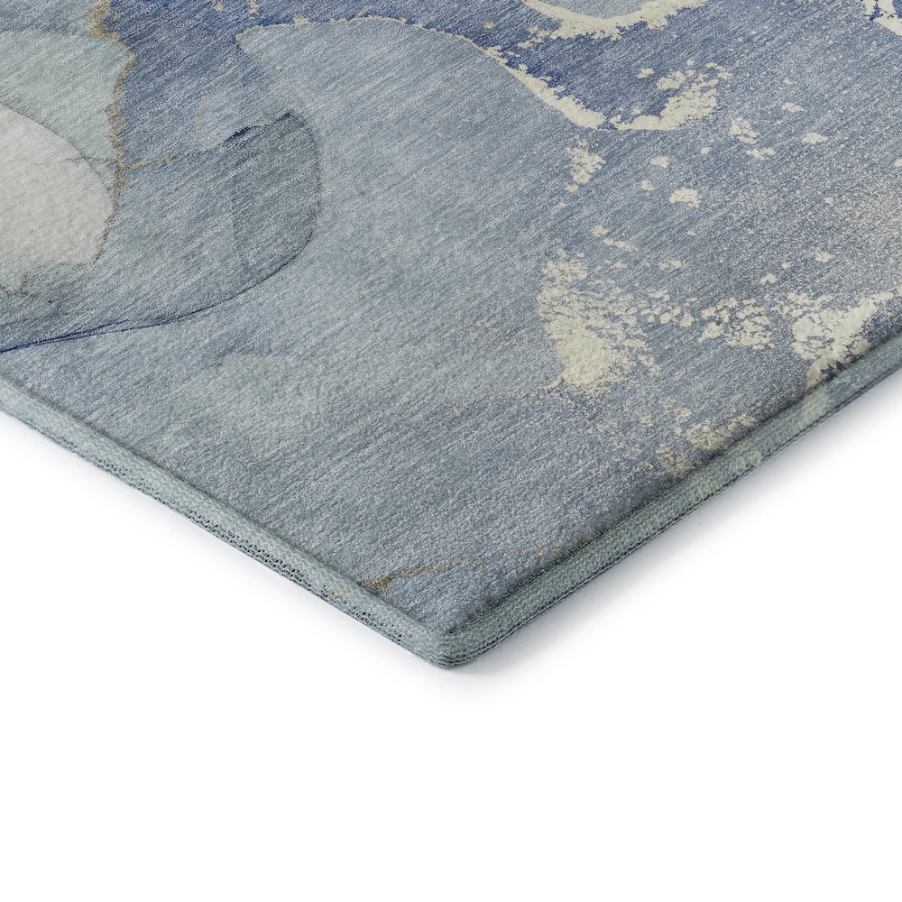 Premium Machine Washable Mayfield  Blue 1'8" x 2'6" Rug. Picture 3