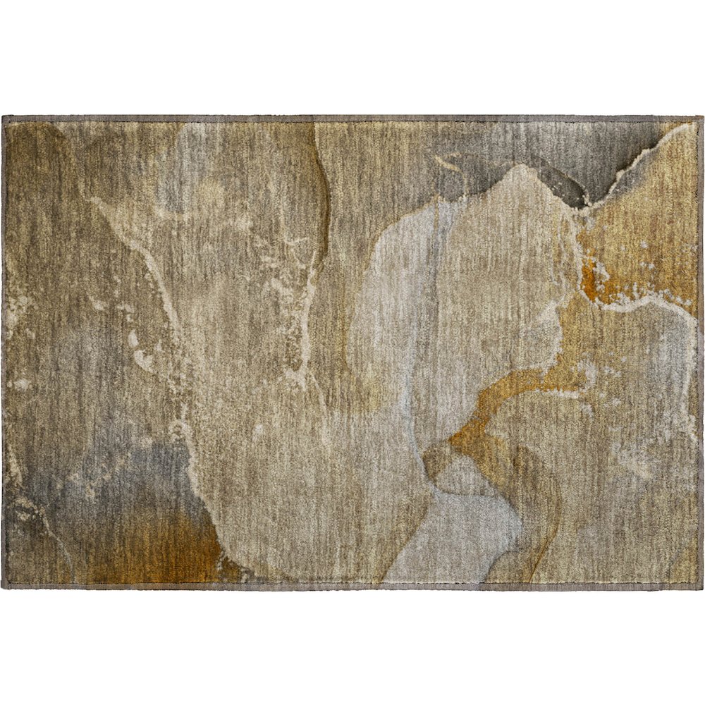 Premium Machine Washable Mayfield  Brown 1'8" x 2'6" Rug. Picture 1