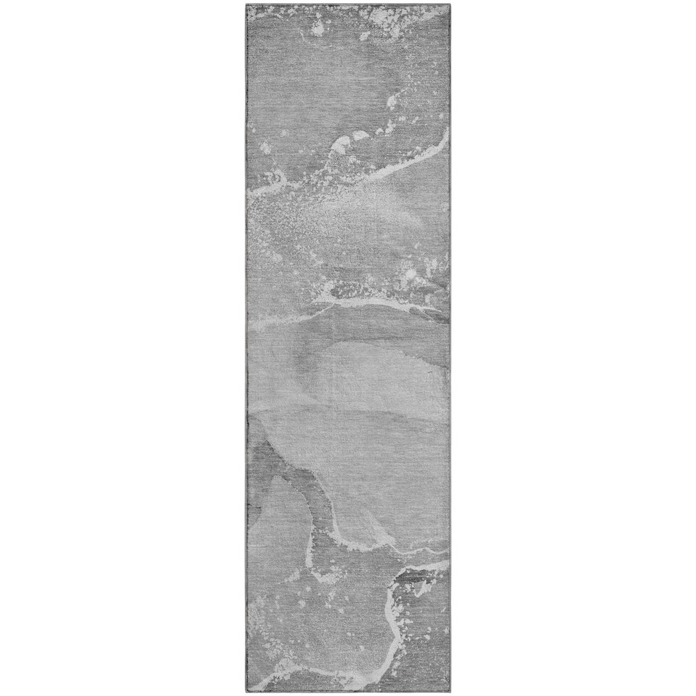 Premium Machine Washable Mayfield  Gray 2'3" x 7'6" Runner Rug. Picture 1