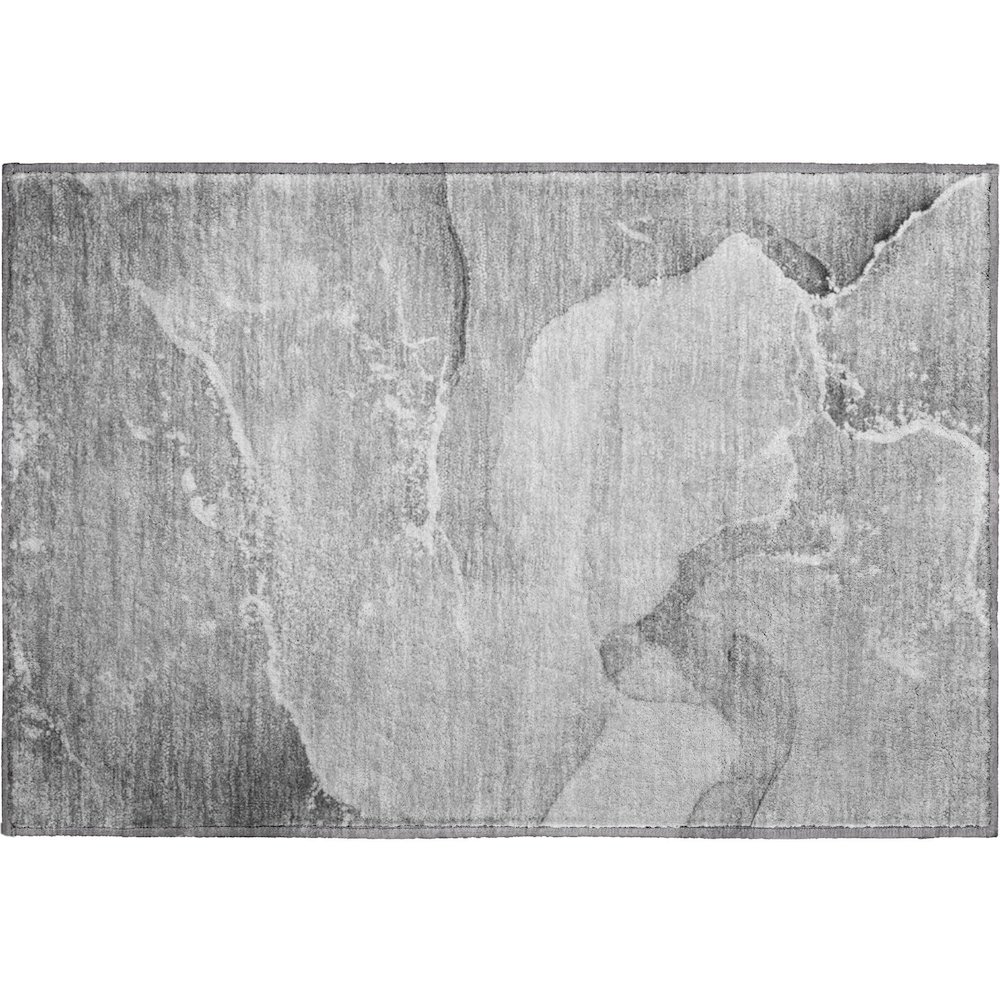 Premium Machine Washable Mayfield  Gray 1'8" x 2'6" Rug. Picture 1