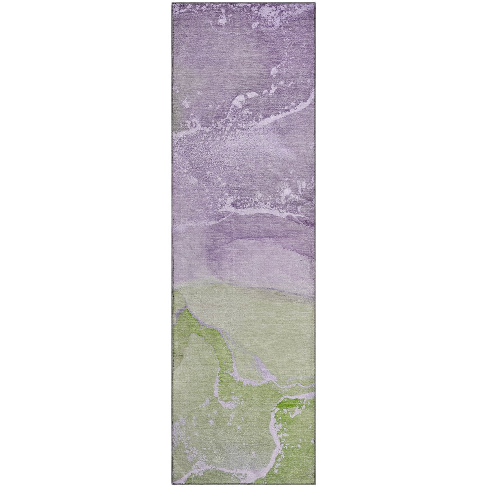 Premium Machine Washable Mayfield  Purple 2'3" x 7'6" Runner Rug. Picture 1