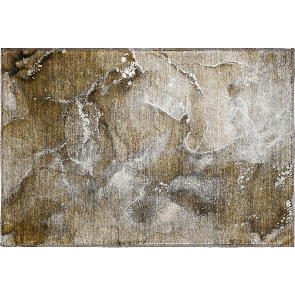 Premium Machine Washable Mayfield  Brown 1'8" x 2'6" Rug. Picture 1
