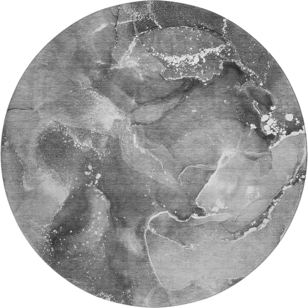 Premium Machine Washable Mayfield  Gray 8' x 8' Round Rug. Picture 1