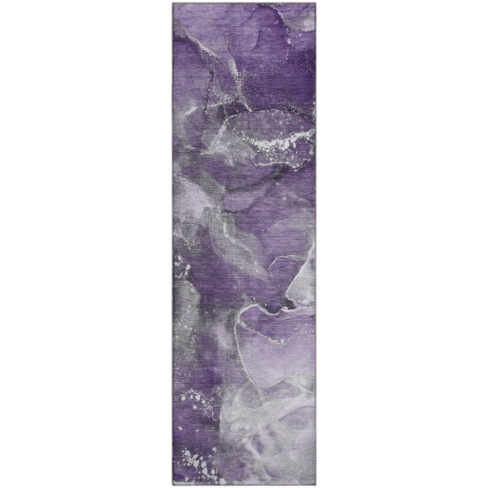 Premium Machine Washable Mayfield  Purple 2'3" x 7'6" Runner Rug. Picture 1