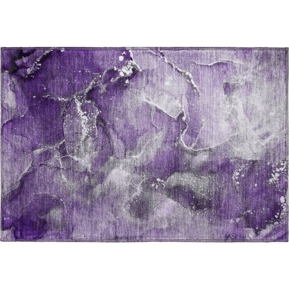 Premium Machine Washable Mayfield  Purple 1'8" x 2'6" Rug. Picture 1