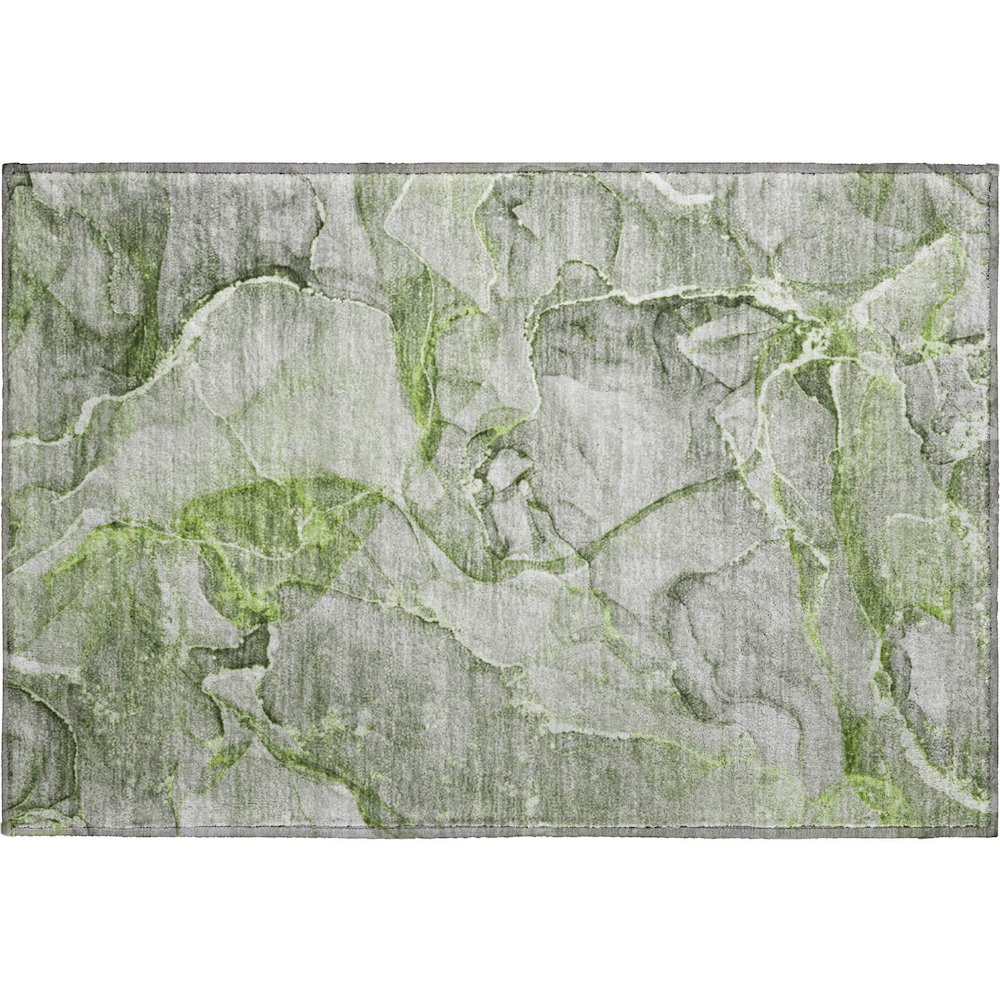 Premium Machine Washable Mayfield  Green 1'8" x 2'6" Rug. Picture 1