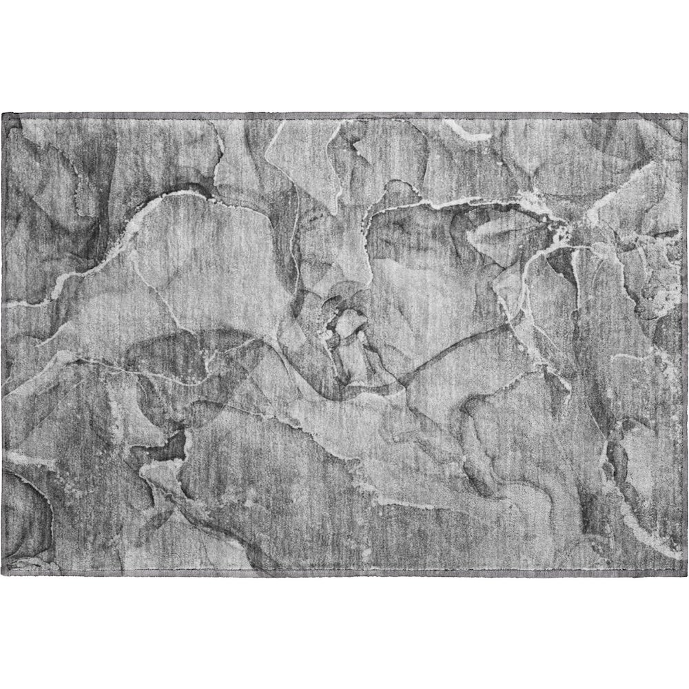 Premium Machine Washable Mayfield  Pewter 1'8" x 2'6" Rug. Picture 1