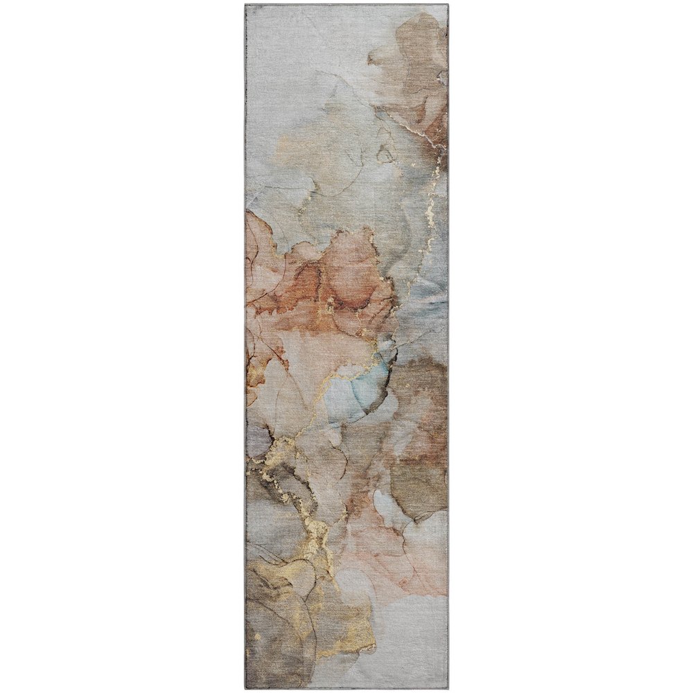 Premium Machine Washable Mayfield  Beige 2'3" x 7'6" Runner Rug. Picture 1