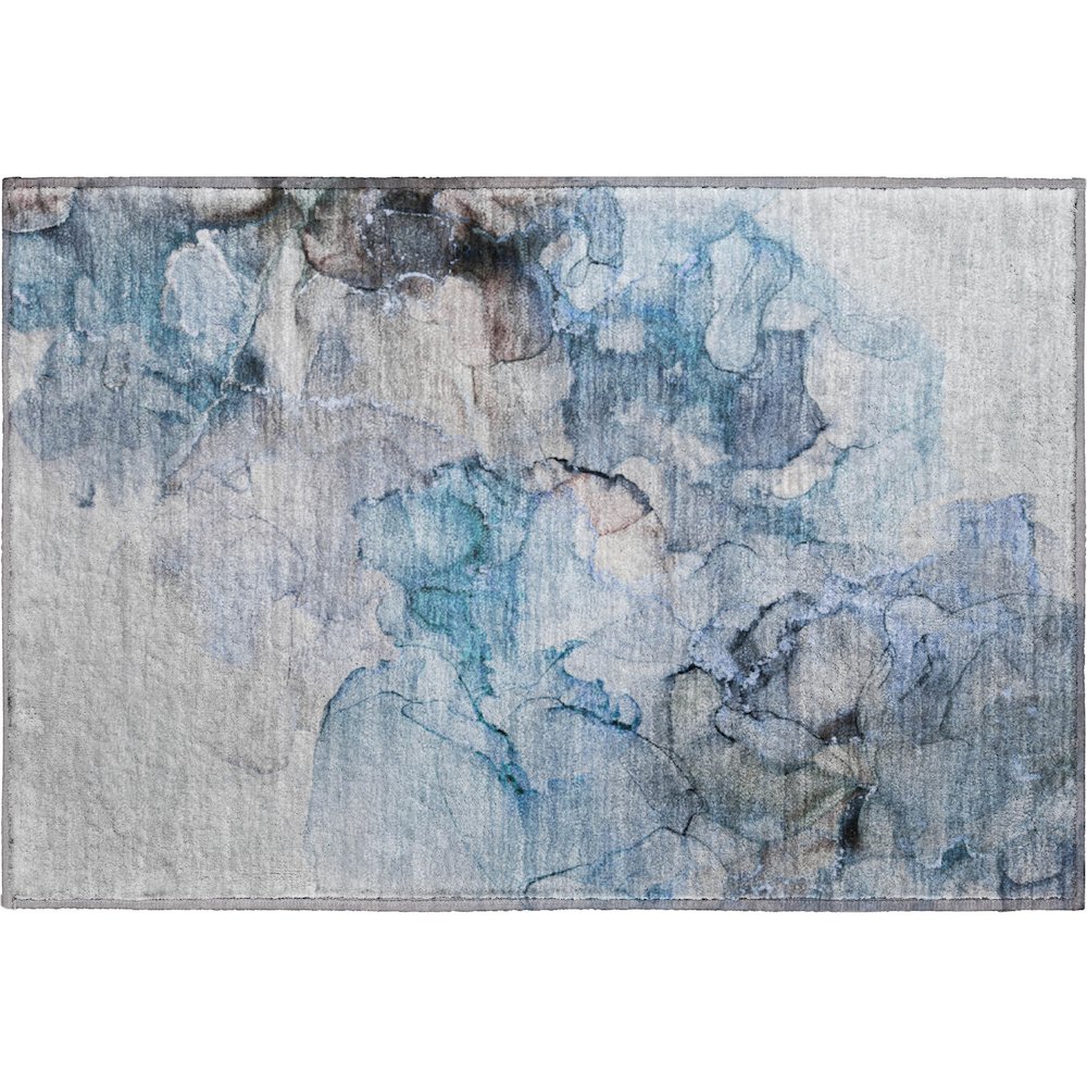 Premium Machine Washable Mayfield  Blue 1'8" x 2'6" Rug. Picture 1