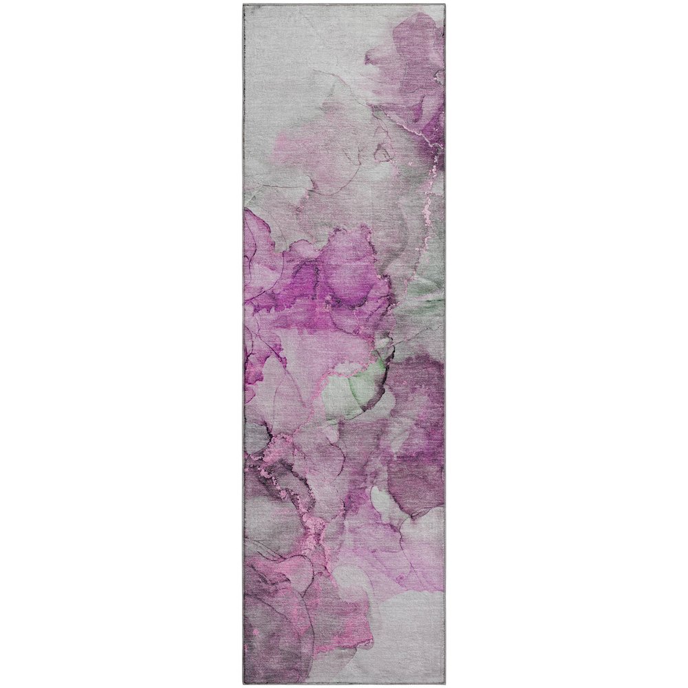 Premium Machine Washable Mayfield  Pink 2'3" x 7'6" Runner Rug. Picture 1