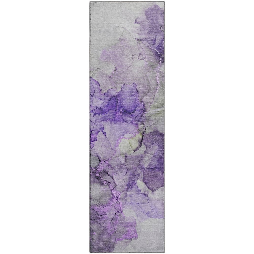 Premium Machine Washable Mayfield  Purple 2'3" x 7'6" Runner Rug. Picture 1