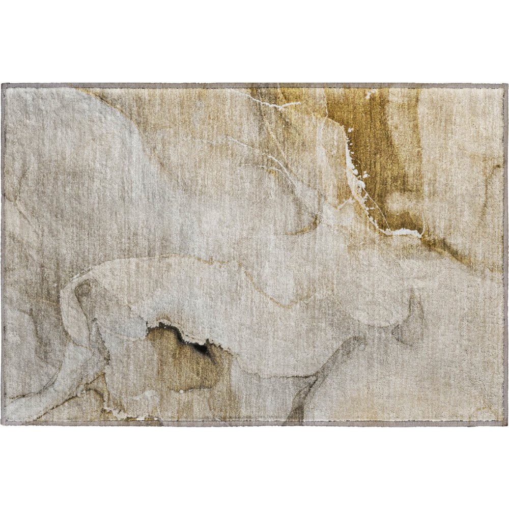 Premium Machine Washable Mayfield  Beige 1'8" x 2'6" Rug. Picture 1