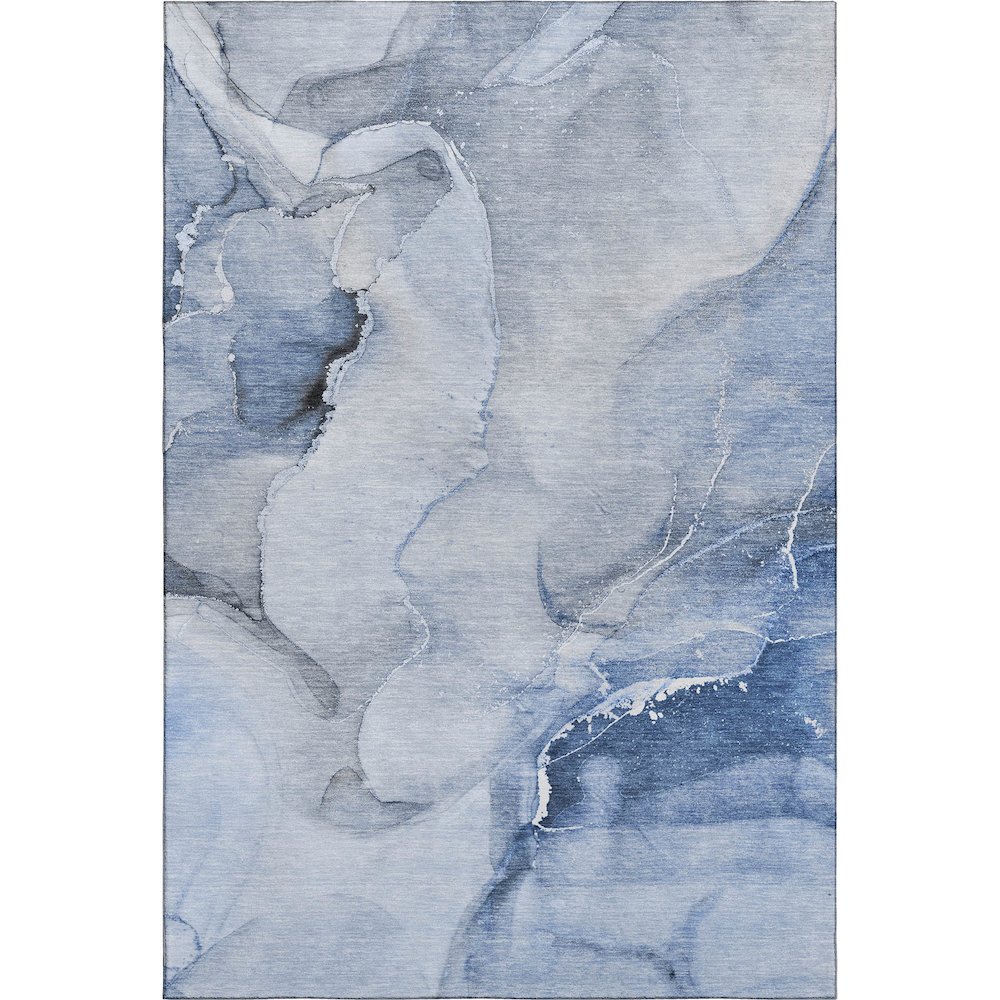 Premium Machine Washable Mayfield  Blue 2'6" x 3'10" Rug. Picture 1