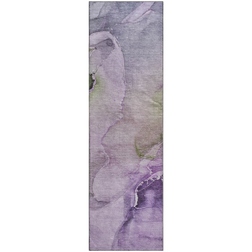 Premium Machine Washable Mayfield  Purple 2'3" x 7'6" Runner Rug. Picture 1