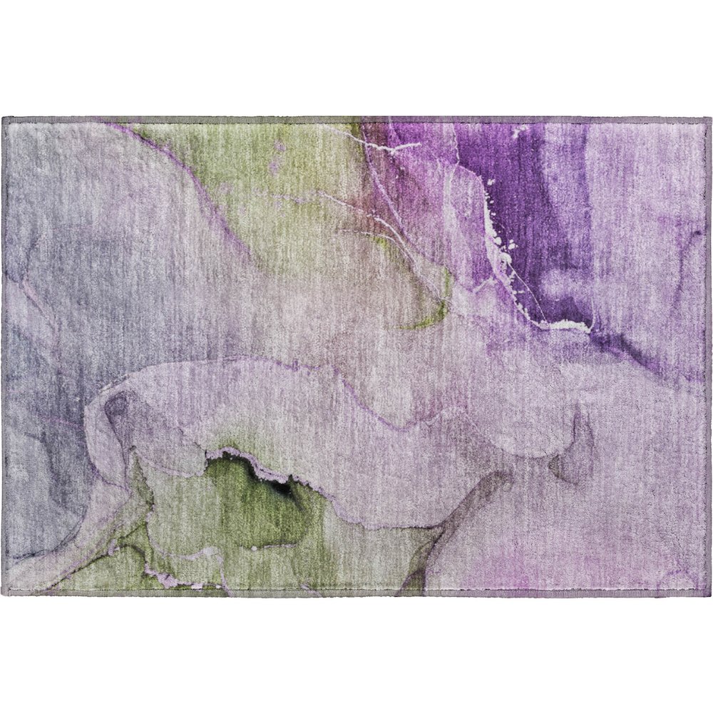 Premium Machine Washable Mayfield  Purple 1'8" x 2'6" Rug. Picture 1