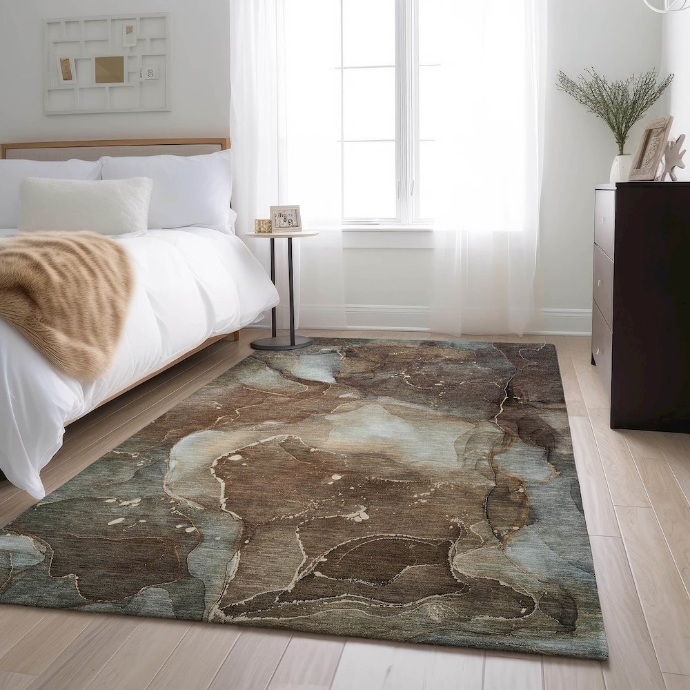 Premium Machine Washable Mayfield  Brown 2'6" x 3'10" Rug. Picture 5